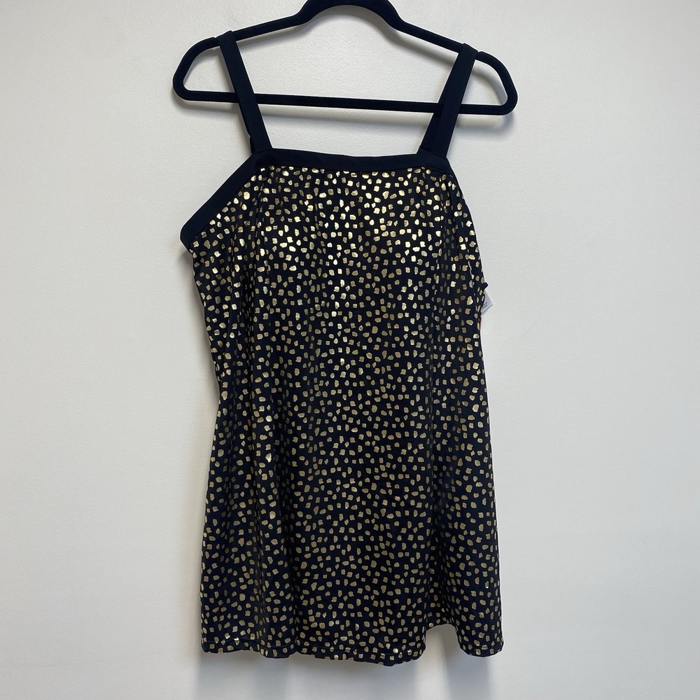 SWIMSUITS FOR ALL Everyday Banded Swim‎ Dress Gold Black One Piece Size 20
